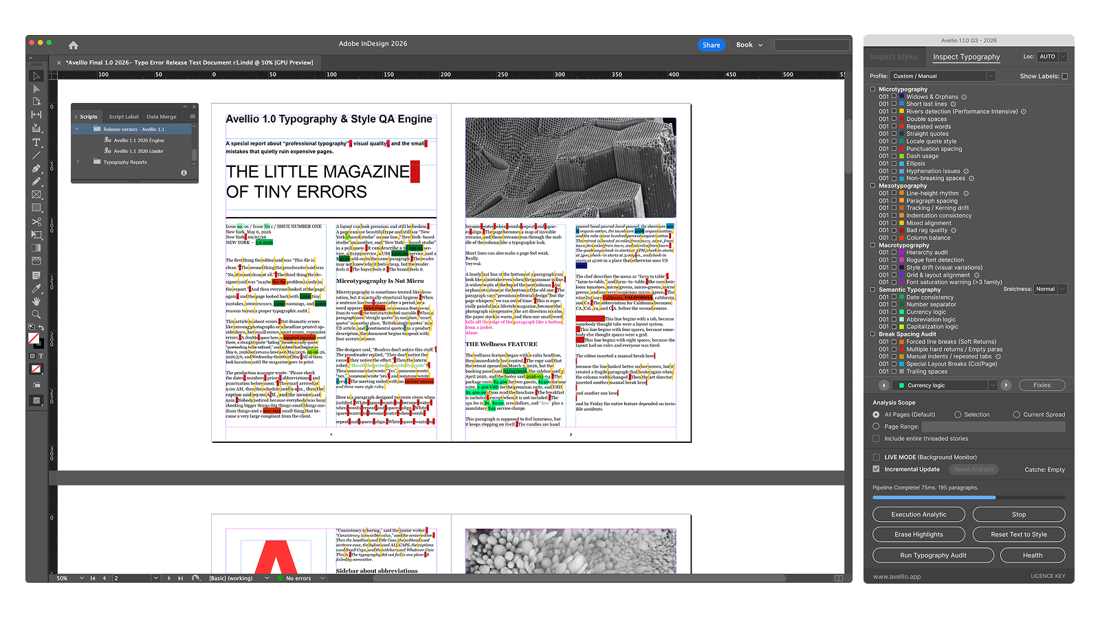 UI-08 — Inspect Typography with profile, locale, audit categories, scope, and footer actions